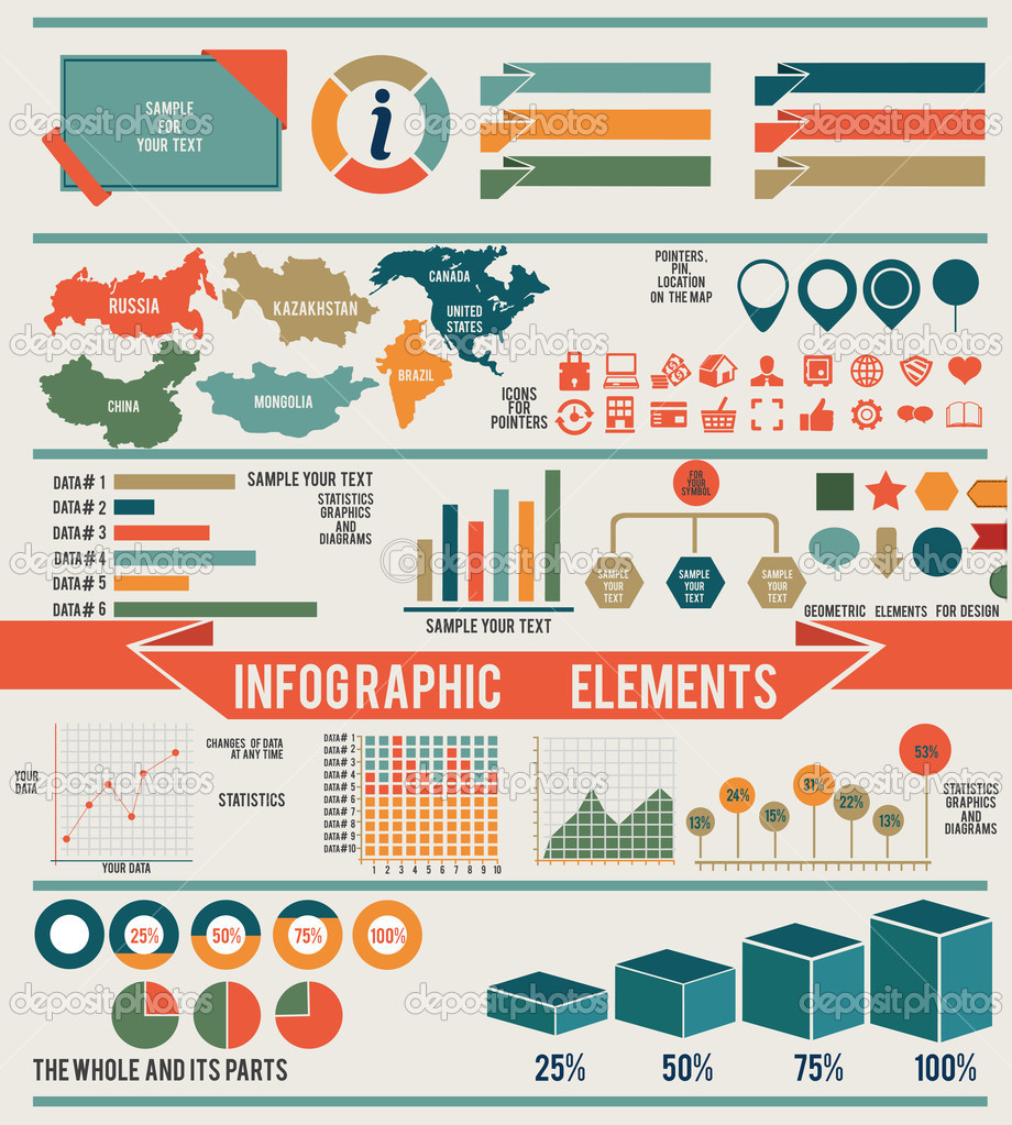 Set of infographic elements for design