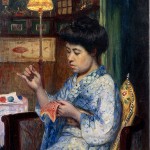 岡田三郎助「縫いとり」1914