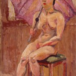 萬鉄五郎-日傘の裸婦