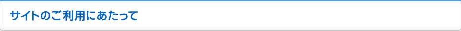 サイトのご利用にあたって